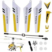 RC Helicopter Replacement Part 1 Set DIY Yellow Stylish Helicopter Toy Parts Main Shaft Tail Decoration Propeller Balance Bar Part Rc Helicopters