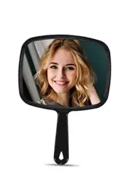 Hand Mirror, Barber Hairdressing Handheld Mirror with Handle for Salon,