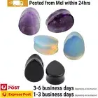 1Pair Stone Plugs Ear Stretcher Piercing Tunnel Amethyst Opalite Body Jewellery