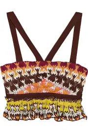 Missoni Elsa Cropped Crochet Zig Zag Multi-colored Knit Top Sz 46 IT / 10 US NWT