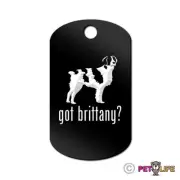 Got Brittany Engraved Keychain GI Tag dog spaniel Many Colors