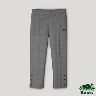 Roots女裝-開拓者系列 釘釦設計九分棉褲-灰色