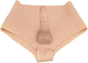 [Tex-Eorey] Penis Panties Silicone Gaff Panties Man and Woman Crossdresser Panties, Triangle Penis with Active Bone for Crossdressing Transgender Shemale