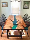 epoxy dining table wooden furniture, custom living room decor, furniture 48"x24"