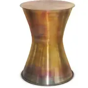Simpli Home Kenton Industrial 15 " Metal Metal Side Table in Tarnished Brass