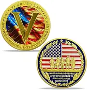 YGLLSSY 1Pcs Veteran Challenge Coin Army Military Coins Bulk Thank You for Your Service Coins Appreciation Gifts for Military Patriotic Loyalty Duty Respect Courage Integrity Honor Service