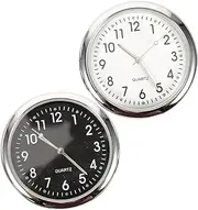 MUCKLILY 3sets 2pcs Luminous Car Dashboard Clock Adhesive Auto Digital Clock with White and Black Design for Easy Reading Low Light Conditions for Vehicle Decoration 2pcs*3
