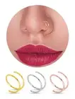 3Pcs 14K Gold Sterling Silver Spiral Double Nose Rings Hoops for Women Men, 22 G