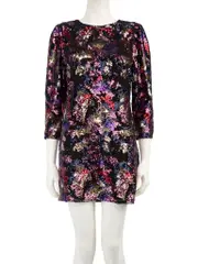 Sequinned Patterned Mini Dress