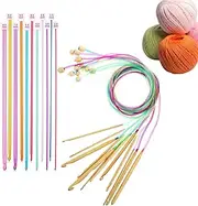 Crochet Hook for Tunisian Crochet, Tunisian Crochet Hook, Bamboo Crochet Hooks, Tunisian Afghan Aluminum Knitting Needles Set for Beginners Puissance
