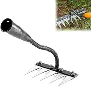 2025 Gardenia Iron Weeding Rake 2.0, Dethatching Rakes, Iron Rake 2.0 for Gardening and Weeding, 5/6/7/8 Teeth Heavy Duty Hand Weeder Tools for Backyard Lawn Loosening (5Teeth)