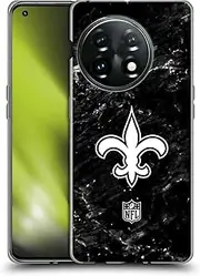 Head Case Designs Officially Licensed NFL Marble New Orleans Saints Artwork Soft Gel Case Compatible with OnePlus 11 5G