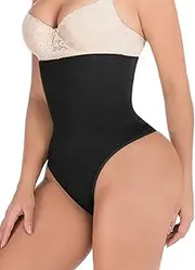 FUT Thong Shapewear Tummy Control Underwear for Women High Waisted Body Shaper Stomach Girdle Panties