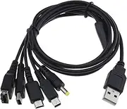 5 in 1 USB Charger Cable Compatible with Gameboy Advance SP(GBA SP)/DS Lite/NDS/Wii U/New 3DS XL/New 3DS/3DS XL/3DS/2DS/Dsi XL/PSP 1000 2000 3000 1.2 Meters