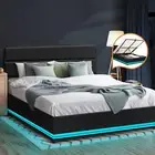 Oikiture Bed Frame Queen Double King Size RGB LED Gas Lift Base With Storage