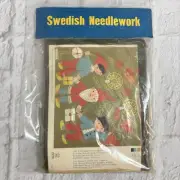 Vintage Counted Cross Stitch Swedish Needlework Scandinavian Sewing Set