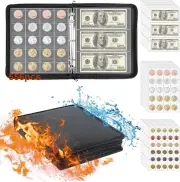 Coin Collection Book Holder for Collectors, 520 Pockets Fireproof Coins Collecti