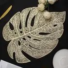 Placemats Set of 6, Hollowed-Out Leaf Place Mats for Dining Table Pressed Vin...