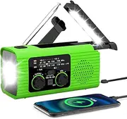 Emergencies Solar Radio, Solar Power Hand Crank Radio, AM/FM/NOAA Battery Powered Radio with Torch, Portable Radio Power Bank for Travel Camping, Hiking