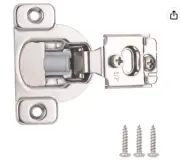 Amazon Basics AB-4013 Soft Close Hinge 1/2 Inch Overlay, Nickel Plated steel, 50