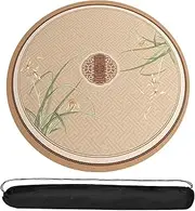 Chinese Round Mahjong Mat Mahjong Mat Anti Slip and Noise Reduction Table Cover(Beige,35.4X35.4)