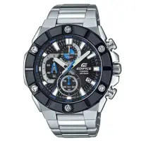 在飛比找momo購物網優惠-【CASIO 卡西歐】EDIFICE 大錶面不鏽鋼手錶(黑藍