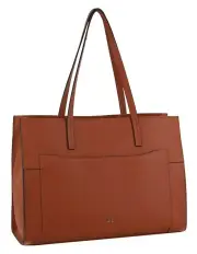[PIERRE CARDIN] Leather Tote Bag in Cognac