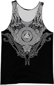 [yayoitimes] Men's Women's Viking Valknut Vest – Summer Norse Mythology 3D Print Medieval Gothic Beach Party Quick-Dry Top