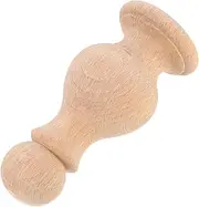 HYTROVE Solid Wood Stigma Decoration Flagpole Topper Curtain Finials Ends Only Wood Carved Finial Furniture Wood Finials Pole Finial Burning Supply Wood Dowel Caps Khaki