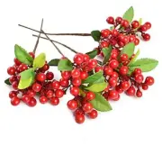 4 Pcs Artificial Berries, Christmas Fake Flowers Lifelikeberry Stems Faux Red