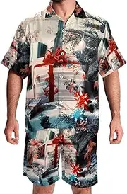 [KQNZT] Mens Hawaiian Sets, Mens Short Sets 2 Piece Outfits, Mens Beach Outfit, Merry Christmas Pine Cone Ornament, Mens Summer Outfits