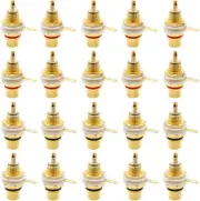 Gold Plated Female RCA Phono Panel Mount Chassis Socket Plug Jack Connector - (2