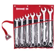 Sidchrome 7-PIECE A/F RING & OPEN END SPANNER SET SCMT22413 +Roll Case*AUS Brand