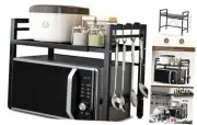 Microwave Oven Rack Expandable Countertop Heavy Duty Microwave Shelf 2-Tier