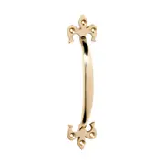 1457 Pull Handle Fleur-de-lis Polished Brass H165xP26mm