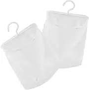PRETYZOOM 2pcs Multi Purpose Mesh Hanging Storage Bag with Rotating Hook for Laundry Clothespin Cosmetics and More for Bathroom Dorms and Outdoor Use