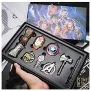 Marvels Action Figure Ornament Toys Thor Ax Iron Man Thanos Keychains Avengers