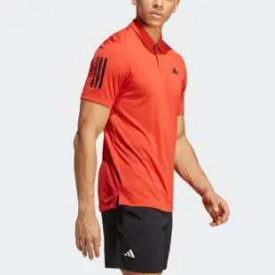 【adidas 愛迪達】Club 3str Polo 男 POLO衫 短袖 上衣 運動 網球 訓練 亞洲版 橘紅(HS3271)