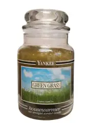 Yankee Candle GREEN GRASS Jar Candle 22 oz RETIRED DISCONTINUED White Label