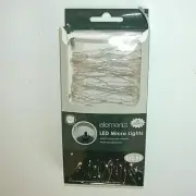 NIB NEW Elements Christmas Mini Micro Lights 30 White LED Copper Wire