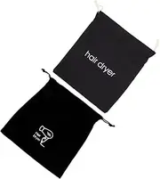 2Pcs Multifunctional Hair Dryer Storage Bag Durable Drawstring Pouch for Hair Dryer Makeup and Personal Items for Organizing and Protecting Your Essentials with Elegant Embroidery