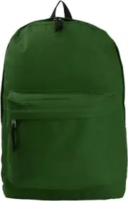K-Cliffs Unisex Classic Simple 18" Backpack Forest Green - New with Tags