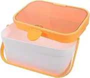 FRCOLOR Double-Layer Portable Medicine Storage Box Large Capacity Medication Organizer with Compartments for Home