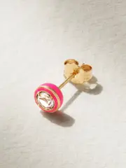 [Alison Lou] Alison Lou - Cocktail 14-karat Gold, Topaz And Enamel Single Earring - One size One size Gold