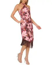 Adrianna by Adrianna Papell Eve Satin Halter Sheath Dress