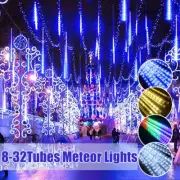 1-4Set LED Meteor Shower Rain Lights Falling Icicle Garden Tree Party Decoration
