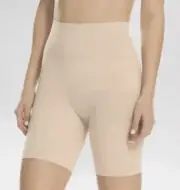 Spanx Assets Womens Remarkable Results Mid Thigh Shaper Light Beige Naked Medium