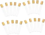 COMPUKAS 20Pcs Small Glass Roller Bottles for Essential Oil Perfume and Cosmetics Leak Containers with Caps Convenient Travel Easy to Refill