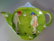 MAXWELL & WILLIAMS SUE JANSON PORCELAIN TEA BAG TIDY SKINS TOURNAMENT SJ512