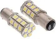 WerFamily 1157 BAY15D 27-SMD 5050 White LED Light Bulbs for Car Auto Brake Turn Signal Taillight Parking Light (Pack of 2)
